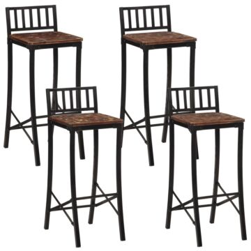 Vidaxl Bar Chairs 4 Pcs Solid Wood Reclaimed