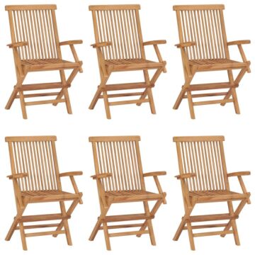 Vidaxl Folding Garden Chairs 6 Pcs Solid Teak Wood