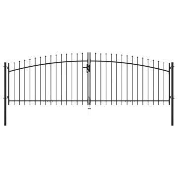 Vidaxl Double Door Fence Gate With Spear Top 400x175 Cm