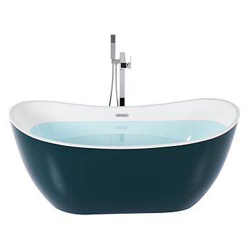 Bath Green With White Sanitary Acrylic Single 170 X 77 Cm Freestanding Modern Beliani