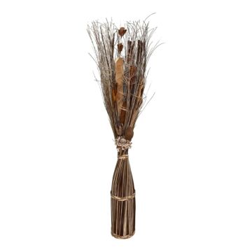 Twisted Stem Vase Shape With Dried Brown & Cream Flowers
