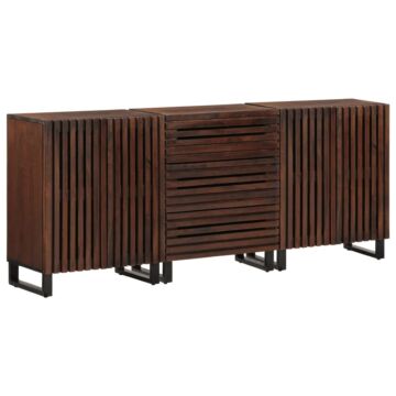 Vidaxl Sideboards 3 Pcs 60x34x75 Cm Solid Wood Mango