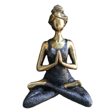 Yoga Lady Figure - Bronze & Black 24cm