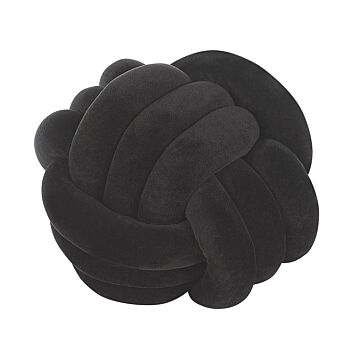 Decorative Cushion Black Velvet Knot Pillow 30 X 30 Cm Decor Accessories Beliani