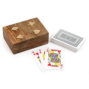 Playing Cards In Wooden Box