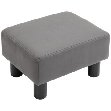 Homcom Footstool Foot Rest Small Seat Foot Rest Chair Grey Home Office With Legs 40 X 30 X 24cm