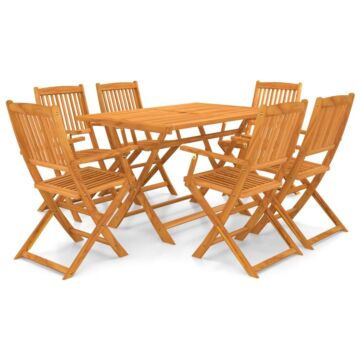 Vidaxl 7 Piece Folding Outdoor Dining Set Solid Acacia Wood