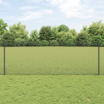 Vidaxl Welded Wire Fence With 44 U Posts Grey 0.8x100 M Steel