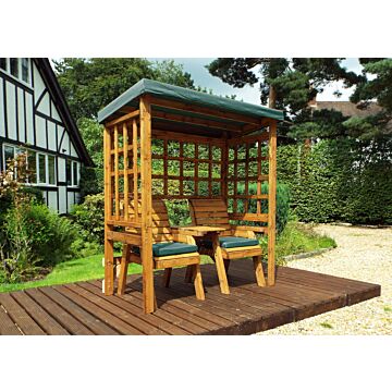 Henley Twin Seat Arbour - Green