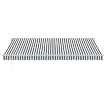 Vidaxl Retractable Awning Anthracite And White 4.5x3 M Fabric&aluminium