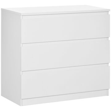 Homcom Chest Of Drawers, 3-drawer Storage Organiser Unit For Bedroom, Living Room, White