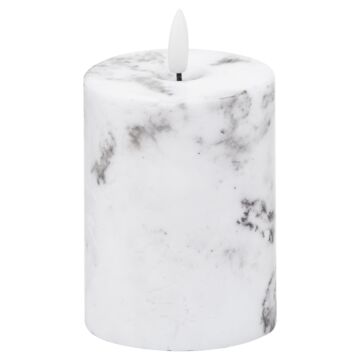 Luxe Collection Natural Glow 4"x 3" Marble Effect Led Candle