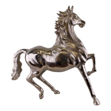 Large Silver Metal Horse Ornament 39cm Tall