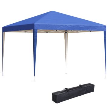 Outsunny 3 X 3m Garden Pop Up Gazebo Marquee Party Tent Wedding Canopy (blue) + Carrying Bag
