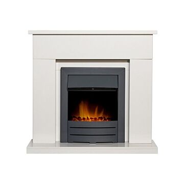 Adam Lomond White Marble Fireplace With Colorado Electric Fire In Black, 39 Inch