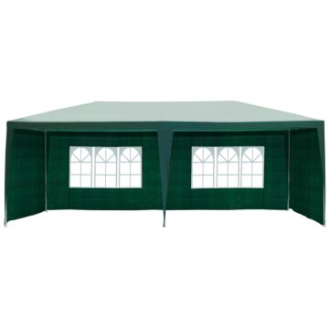 Outsunny 6 X 3 M Party Tent Gazebo Marquee Outdoor Patio Canopy Shelter With Windows And Side Panels Green