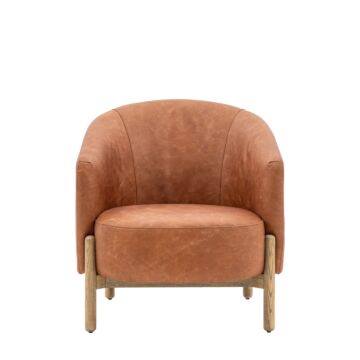 Tindon Armchair Vintage Brown Leather 710x750x790m