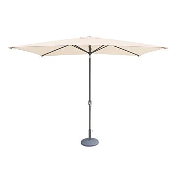 Ivory 2.4mx3m Crank And Tilt Rectangular Parasol Grey Powder Coated Pole (38mm Pole, 8 Ribs) This Parasol Is Made Using Polyester Fabric Which Has A Weather-proof Coating & Upf Sun Protection Level 50