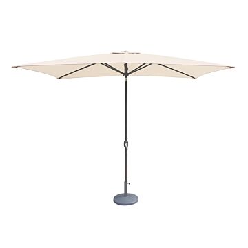 Ivory 2.4mx3m Crank And Tilt Rectangular Parasolgrey Powder Coated Pole (38mm Pole, 8 Ribs)this Parasol Is Made Using Polyester Fabric Which Has A Weather-proof Coating & Upf Sun Protection Level 50