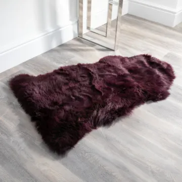 Purple Sheepskin Rug Xxl 60 X 120cm