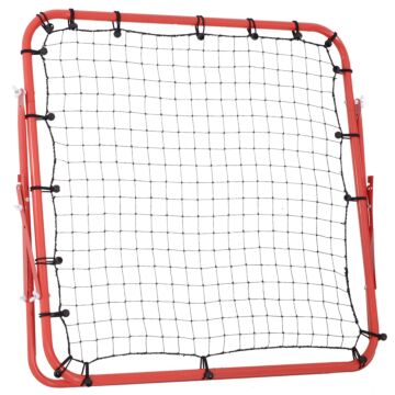 Homcom Rebounder Net W/pe Mesh Metal Tube, 96w X 80d X 96hcm- Red And Black