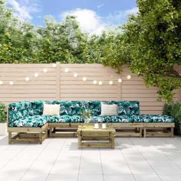 Vidaxl 7 Piece Garden Lounge Set Impregnated Wood Pine