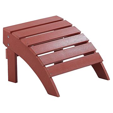 Garden Footstool Red Plastic Wood Weather Resistant Slatted Modern Style Beliani