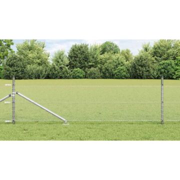 Vidaxl Hexagon Fence 0.8x50 M Galvanised Steel, Vidaxl Fence Posts With Spike 13 Pcs Ø32 Mm 100 Cm Galvanised Steel