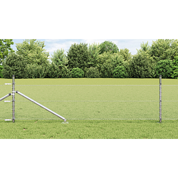 Vidaxl Hexagon Fence 0.8x50 M Galvanised Steel, Vidaxl Fence Posts With Spike 13 Pcs Ø32 Mm 100 Cm Galvanised Steel