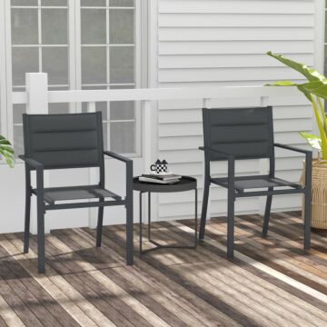 Outsunny Set Of Two Aluminium Stacking Garden Chairs