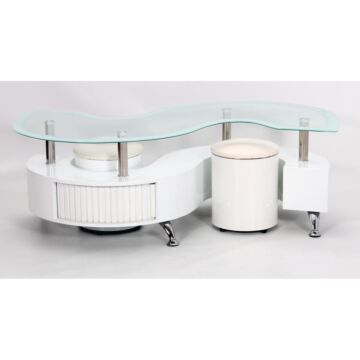 Krista White High Gloss Coffee Table With White Border