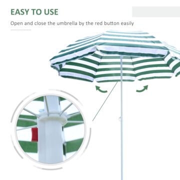 Outsunny Large 1.8m Patio Garden Beach Sun Crank Umbrella Sunshade Folding Tilt Crank Parasol New