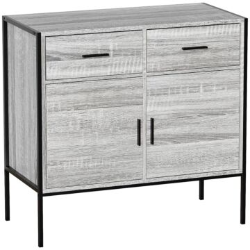 Vida Designs Brooklyn 2 Door 2 Drawer Sideboard, Grey