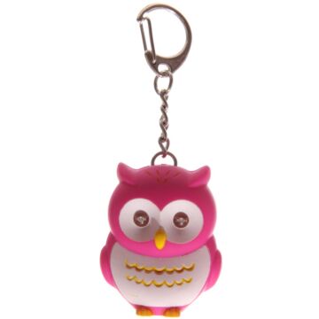 Bright Hooting Owl Novelty Key Ring With Light Up Eyes