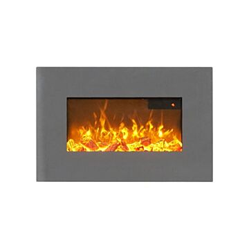 Sureflame Wm-9541 Electric Wall Mounted Fire With Remote In Grey, 26 Inch