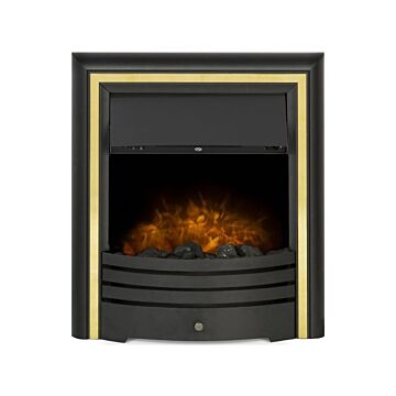 Adam Cambridge Coal Electric Fire In Black & Brass