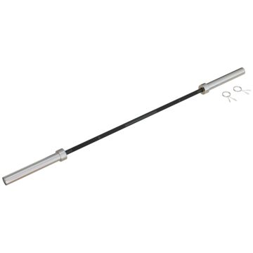 Sportnow Olympic Barbell Bar For 2"/5cm Weight Plates With Spring Clips, Home Gym Weight Lifting Bar, 210cm