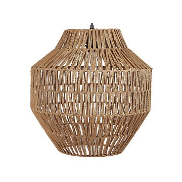 Pendant Lamp Natural Rope Cord Hand Woven Wicker Shade Ceiling Light Boho Style Beliani
