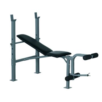 Homcom Heavy Duty Adjustable Multi Gym Chest Leg Arm Weight Bench W/4 Incline Postions - Black/silver