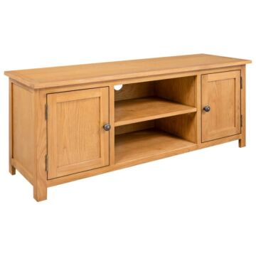 Vidaxl Tv Cabinet 110x35x44 Cm Solid Oak Wood