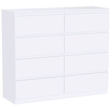 Denver 8 Drawer Chest, White