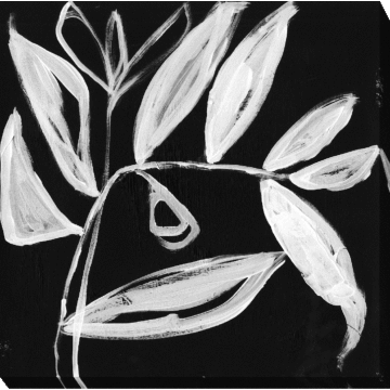 Quirky White Leaves Ii By Jennifer Goldberger
