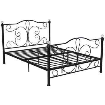 Vida Designs Chicago Double Metal Bed, Black