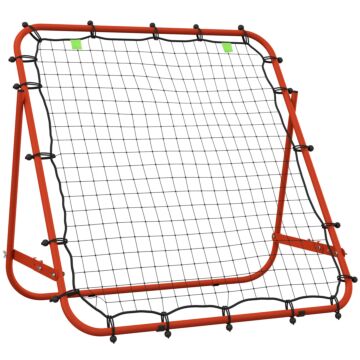 Homcom Adjustable Rebounder Net Kickback Target Goal For Teens Adults Training, Red