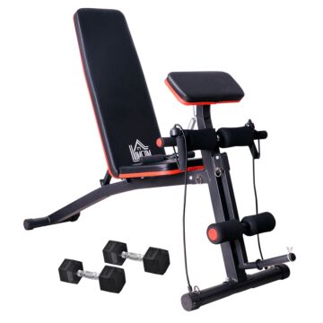 Homcom Adjustable Reclined Dumbbell Bench Weight Lifting Set Folding Sit Up Ab Bench Home Training Gym Multiuse Workout Exercise Fitness