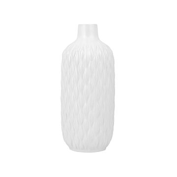 Decorative Table Vase White Stoneware 31 Cm Glam Beliani