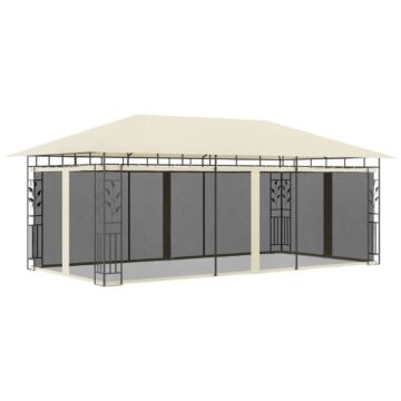 Vidaxl Gazebo With Mosquito Net 6x3x2.73 M Cream