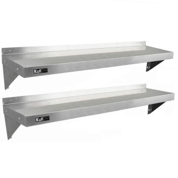 2 X Kukoo Stainless Steel Shelves 1400mm X 300mm