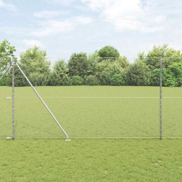 Vidaxl Hexagon Fence 1.6x50 M Galvanised Steel, Vidaxl Fence Posts With Spike 13 Pcs Ø32 Mm 180 Cm Galvanised Steel
