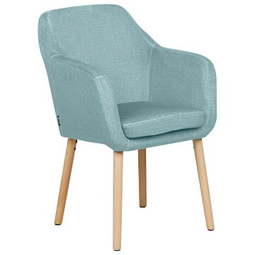 Dining Chair Blue Velvet Upholstery Wooden Legs With Armrests Classic Style Living Space Furniture Beliani